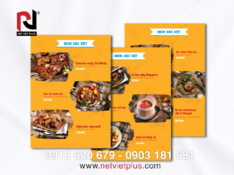 Menu nhà hàng gọi món được sử dụng khá phổ biến