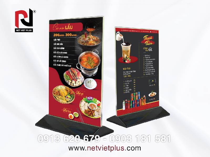 In ấn menu bằng nhựa