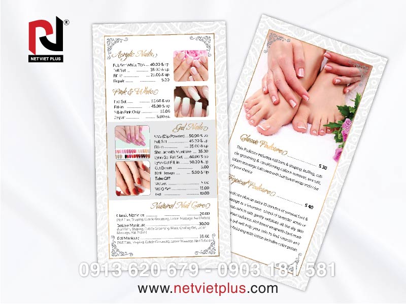 In menu nail bìa cứng