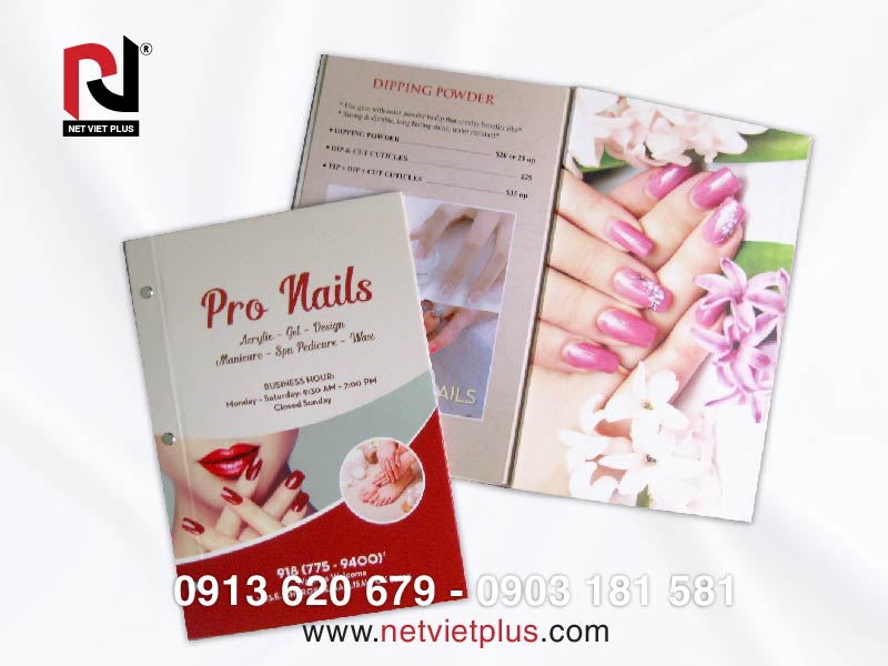 In menu nail giúp tăng sự chuyên nghiệp cho nail salon của bạn 