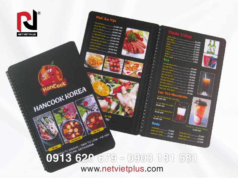 Menu nhựa của Net Viet Plus