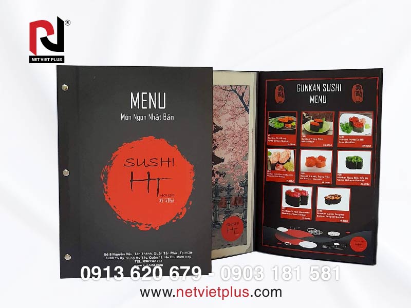 Menu giấy ép plastic của Net Viet Plus