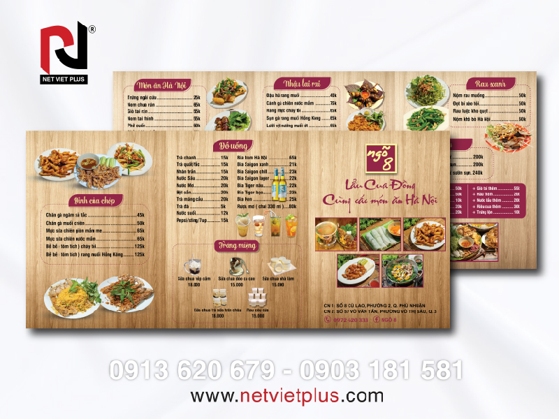 Mẫu làm menu chuẩn 