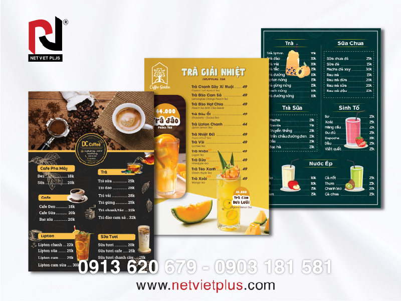 Mẫu menu quán cafe thiết kế đơn giản, tinh tế