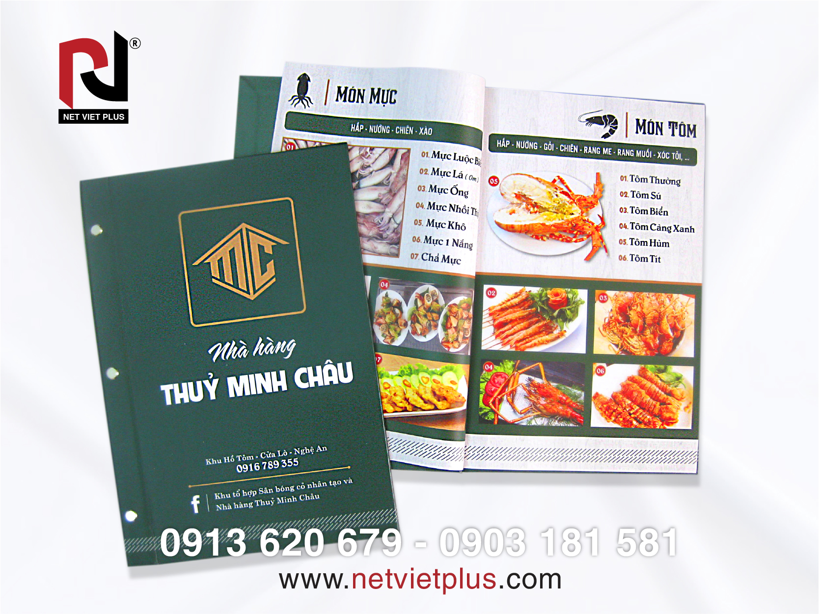 Mẫu menu nhựa đóng cuốn cho nhà hàng