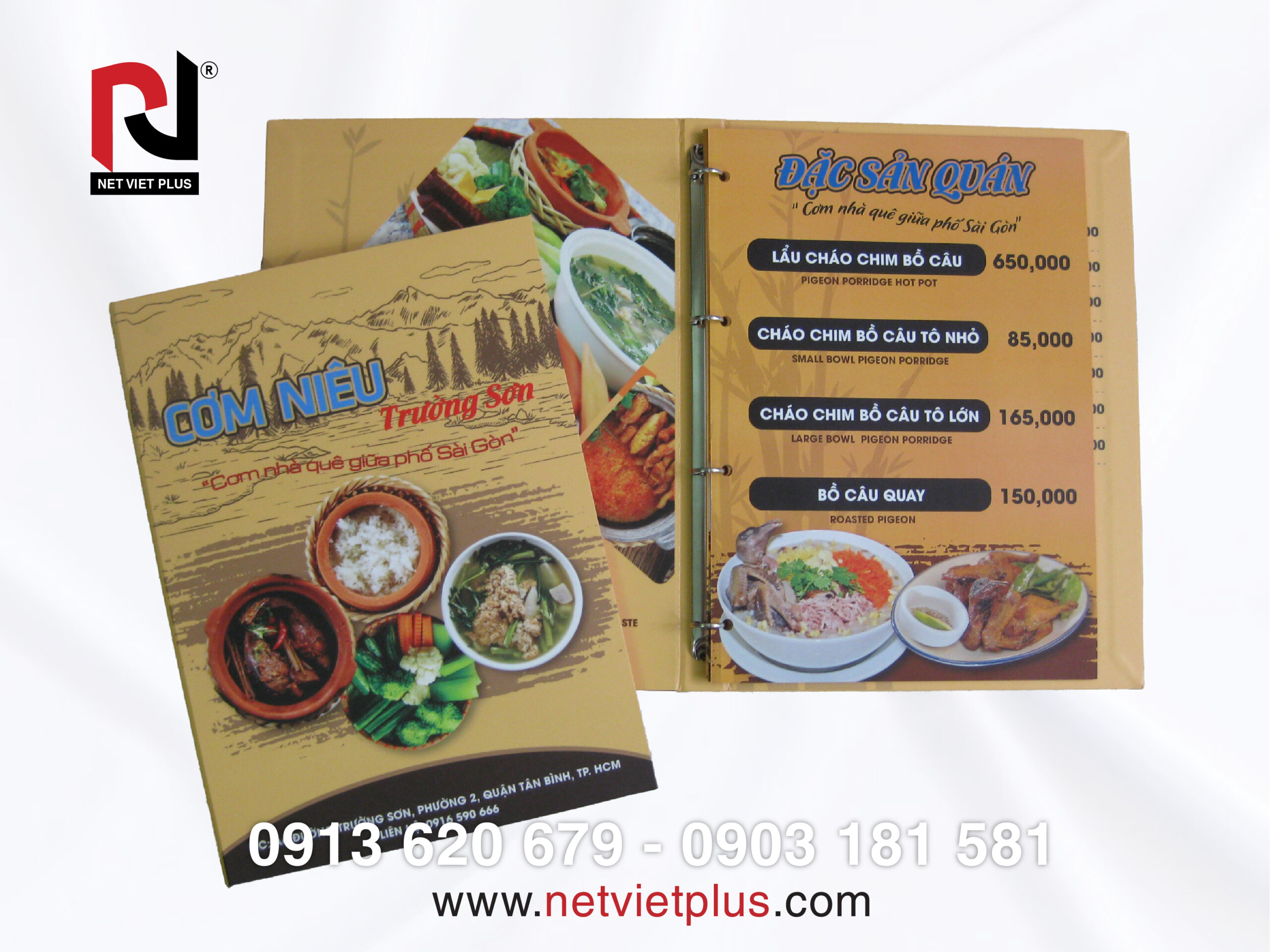 Mẫu menu thực đơn cho nhà hàng Việt Nam