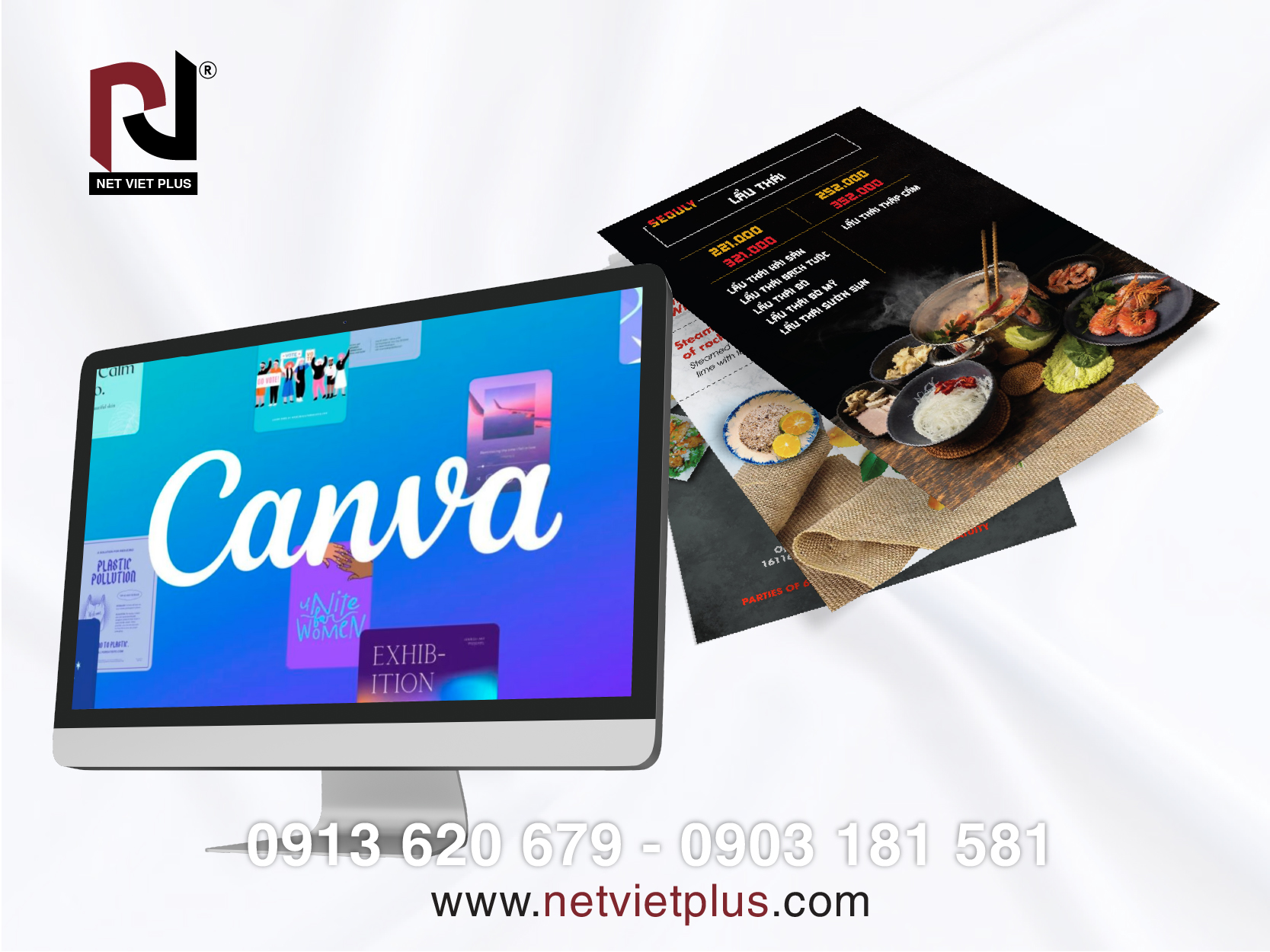 Thiết kế nền làm menu bằng Canva