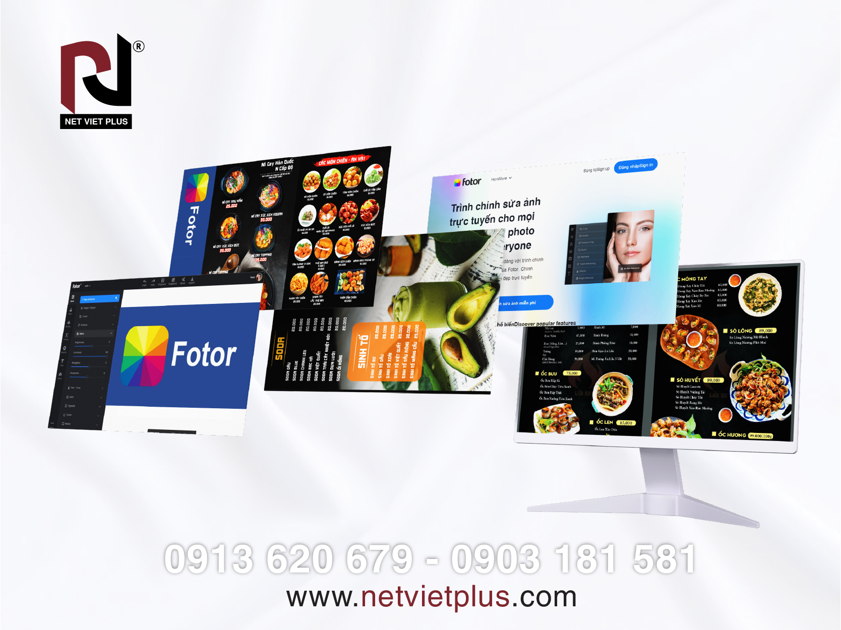 Thiết kế nền menu bằng Fotor 