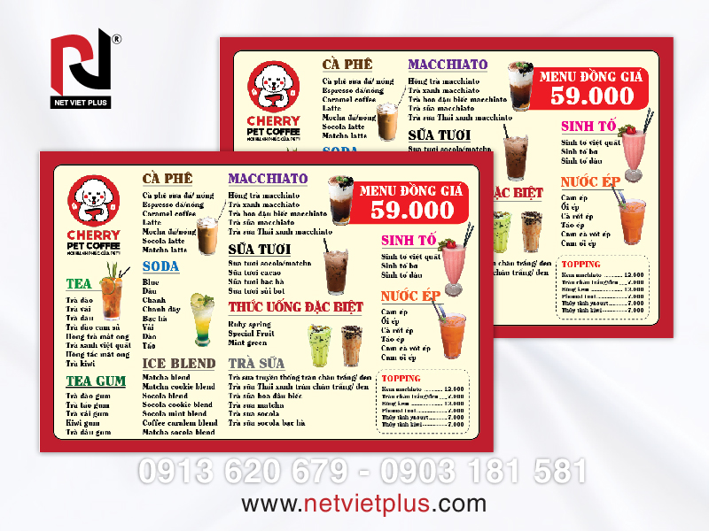 Mẫu menu có phong cách Châu Âu