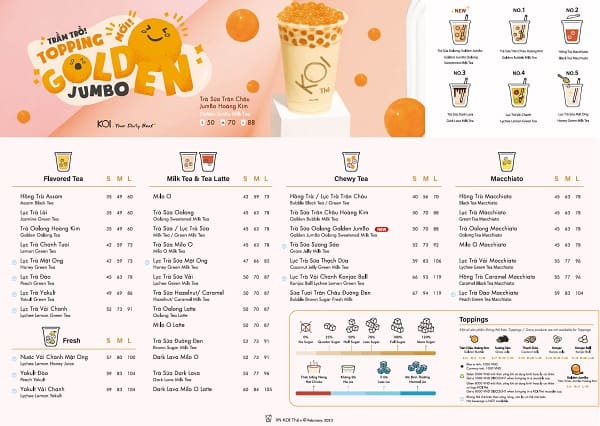 Mẫu menu trà sữa