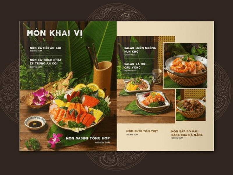 thiết kế menu quán ăn