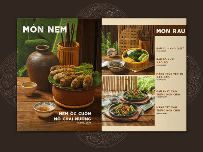 thiết kế menu quán ăn