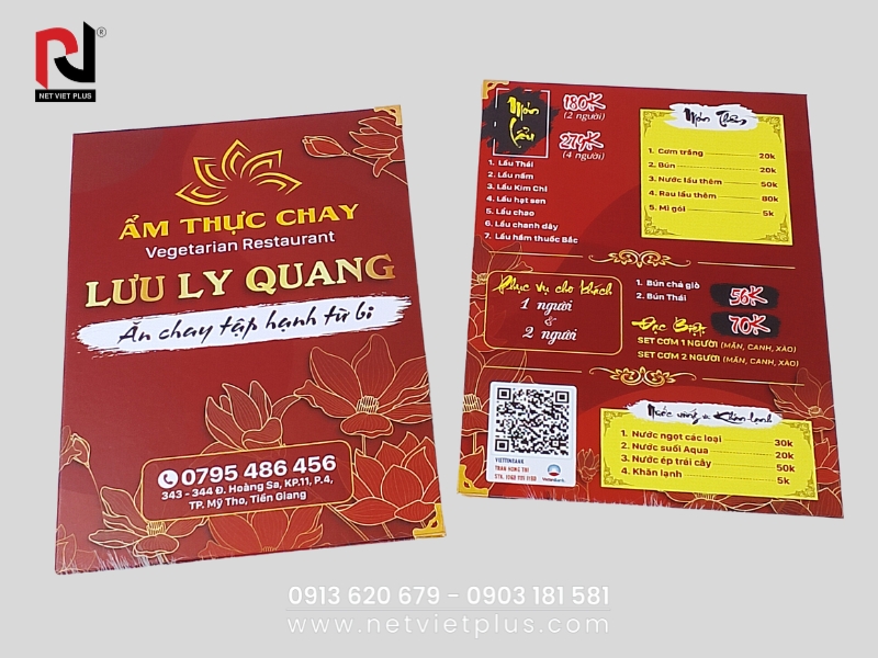 Mẫu thiết kế menu nhà hàng chay tinh tế