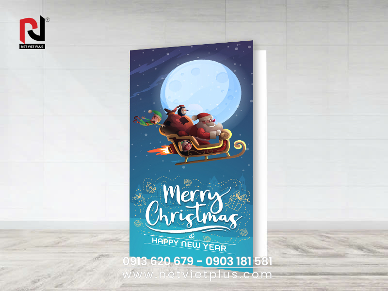 Mẫu Thiệp Noel và Happy New Year đẹp tại Nét Việt Plus