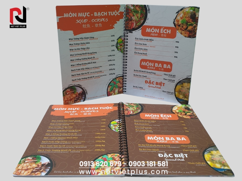 Mẫu menu nhựa – bền, đẹp và cực kỳ dễ sử dụng